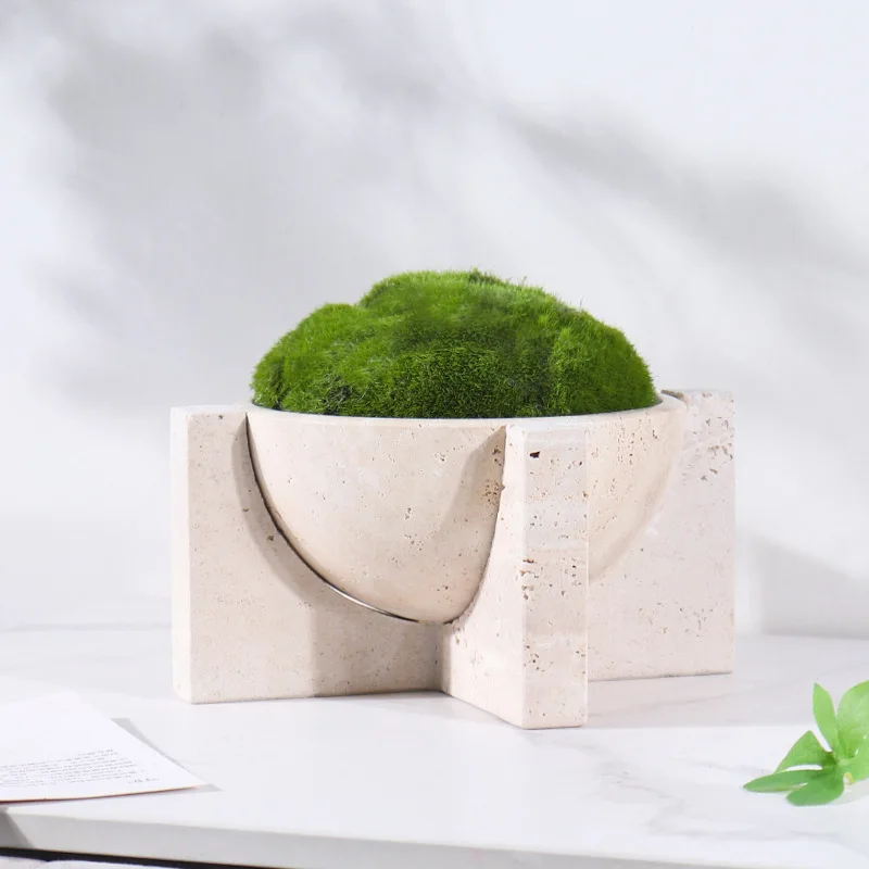 Pot Bunga Batu Marmer Alami, M - Aloe Vera Pot ulasan dan harga